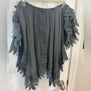 Gray Cold Shoulder Top